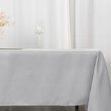 60"x102" Silver Premium Polyester Rectangular Tablecloth - 220GSM