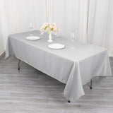 60"x102" Silver Premium Polyester Rectangular Tablecloth - 220GSM