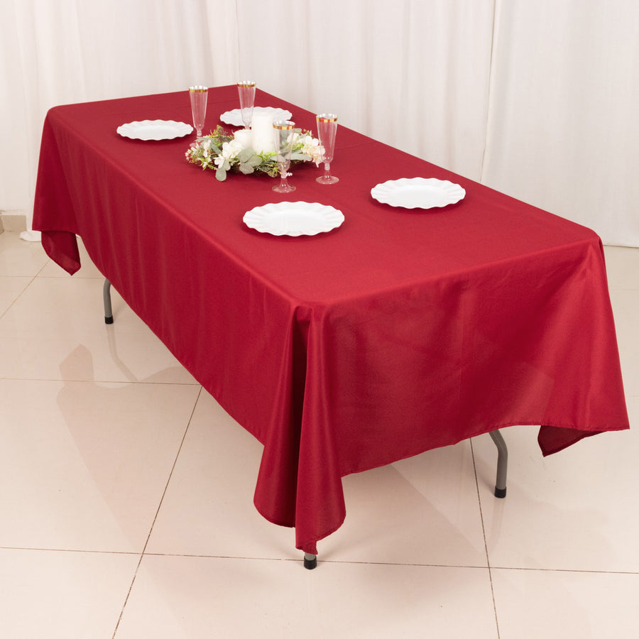Wine Seamless Polyester Rectangular Tablecloth