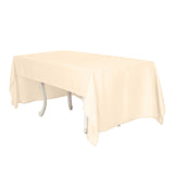 60inch x 126inch Beige Seamless Polyester Rectangular Tablecloth