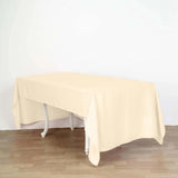 60inch x 126inch Beige Seamless Polyester Rectangular Tablecloth