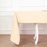 60inch x 126inch Beige Seamless Polyester Rectangular Tablecloth