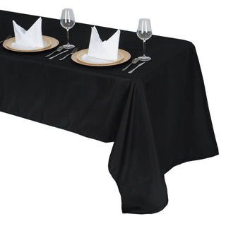Stain and Wrinkle Resistant Black Tablecloth