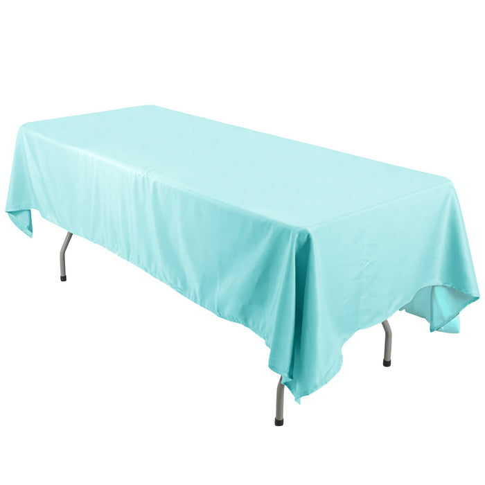 60"x126" Light Blue Polyester Rectangular Tablecloth