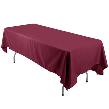 Polyester 60"x126" Rectangle Tablecloth Burgundy - Wrinkle-Resistant Table Cover