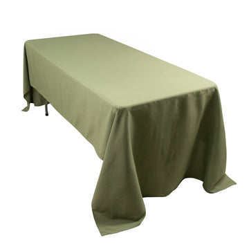 60"x126" Dusty Sage Green Seamless Premium Polyester Rectangular Tablecloth - 220GSM