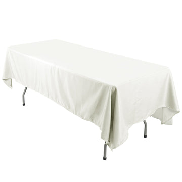 60"x126" Ivory Seamless Polyester Rectangular Tablecloth