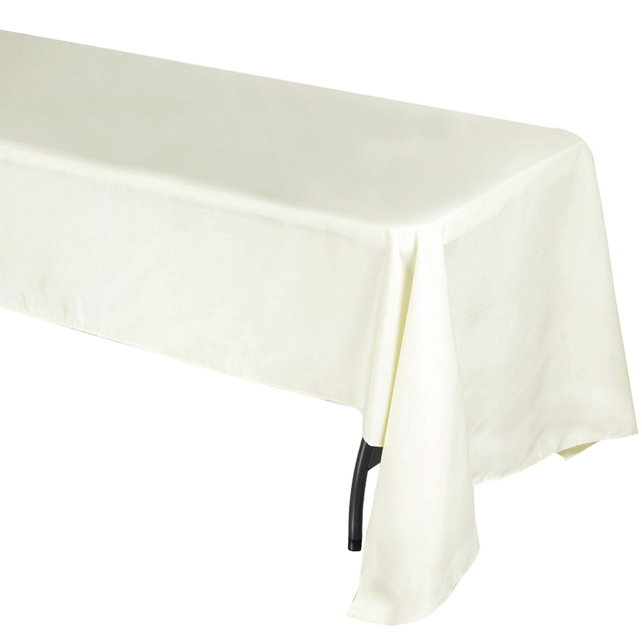 60x126inch Ivory 200 GSM Seamless Premium Polyester Rectangular Tablecloth