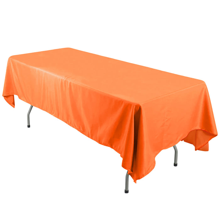 60"x126" Orange Polyester Rectangular Tablecloth