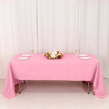 60x126inch Pink Seamless Premium Polyester Rectangular Tablecloth - 220GSM