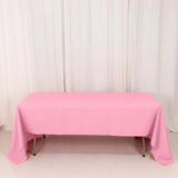 60x126inch Pink Seamless Premium Polyester Rectangular Tablecloth - 220GSM