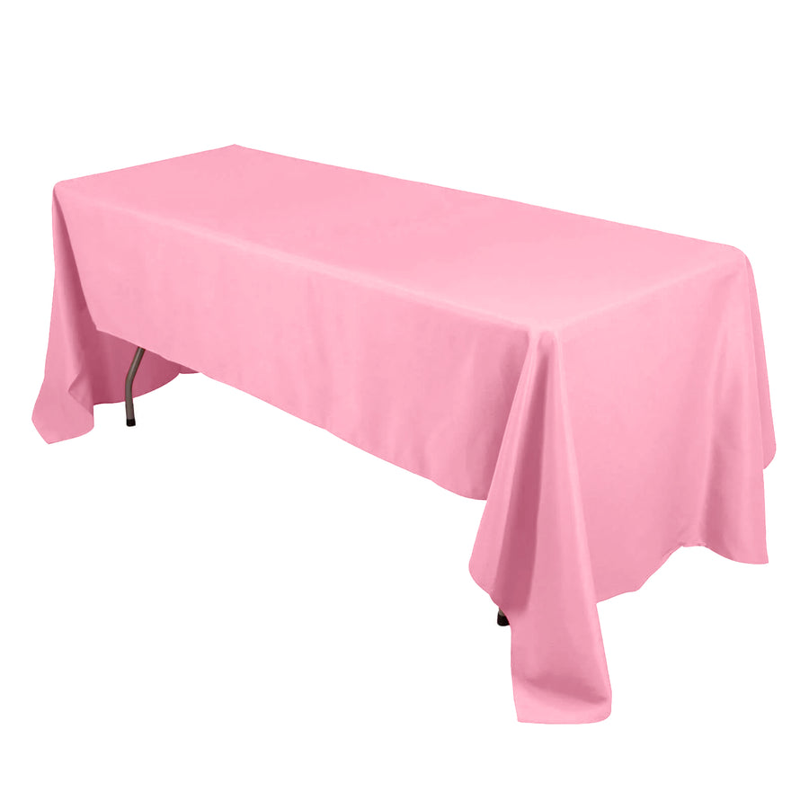 60x126inch Pink Seamless Premium Polyester Rectangular Tablecloth - 220GSM