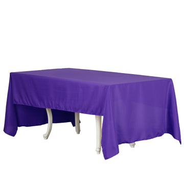 Premium Polyester 60"x126" Rectangle Tablecloth Purple - Stain-Resistant 220GSM Finish Table Cover