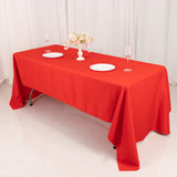 Red Seamless Premium Polyester Rectangular Tablecloth - 220GSM