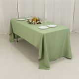 60x126inch Sage Green Seamless Premium Polyester Rectangular Tablecloth - 220GSM