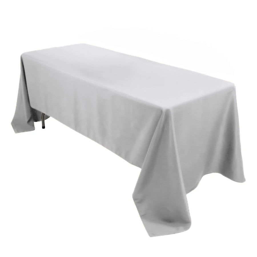 Silver Premium Polyester Rectangular Tablecloth 220GSM 60x126inch