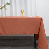 60\"x126\" Terracotta (Rust) Polyester Rectangular Tablecloth