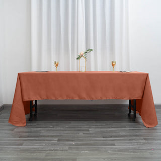 Terracotta (Rust) Polyester Rectangular Tablecloth