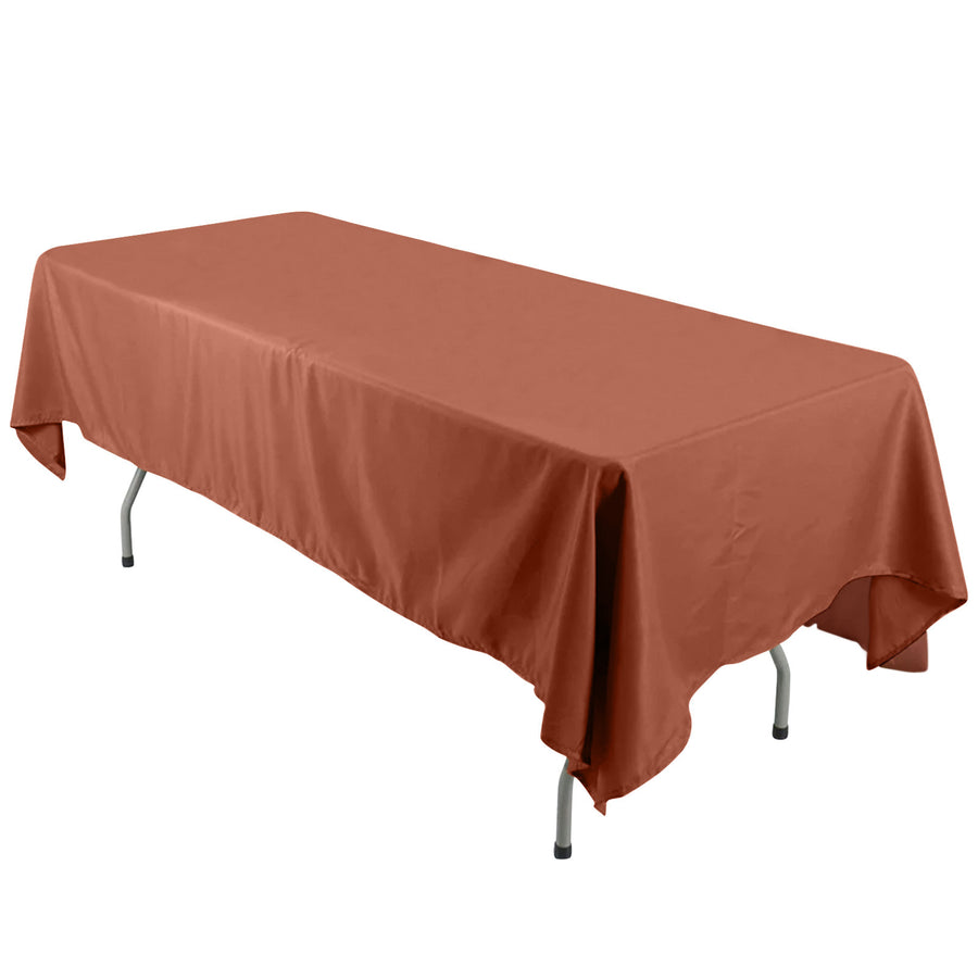 60\"x126\" Terracotta (Rust) Polyester Rectangular Tablecloth
