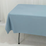 Light blue tablecloth draped over a table