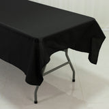 Polyester Tablecloth 60×84inch Black Rectangle, Washable & Wrinkle-Resistant, Perfect for Parties