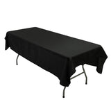 Polyester Tablecloth 60×84inch Black Rectangle, Washable & Wrinkle-Resistant, Perfect for Parties