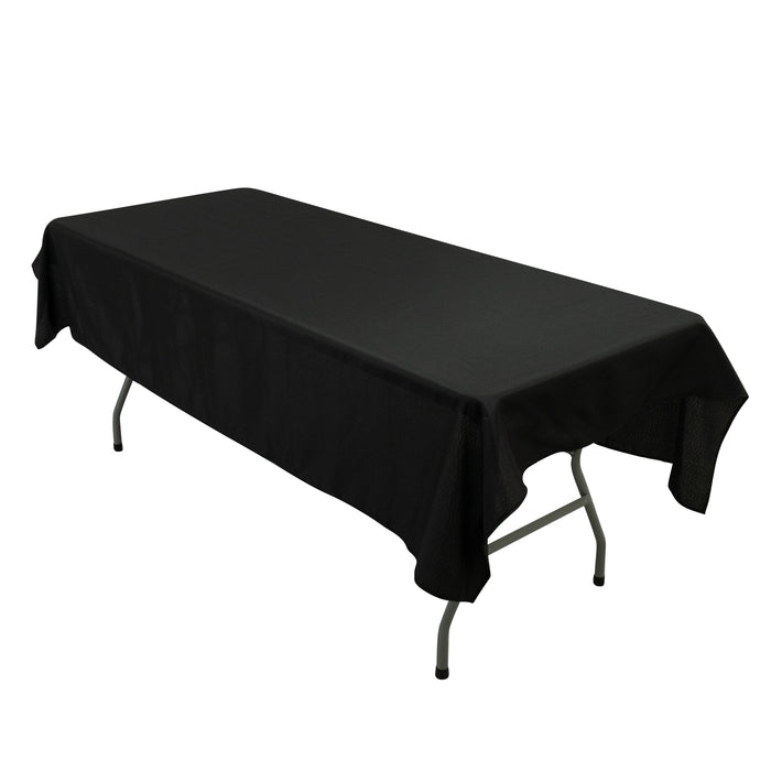 Polyester Tablecloth 60×84inch Black Rectangle, Washable & Wrinkle-Resistant, Perfect for Parties
