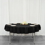 70inch Black 200 GSM Seamless Premium Polyester Round Tablecloth