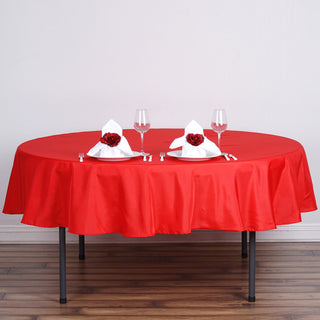 Add Elegance to Your Event with a Red Seamless Polyester Tablecloth