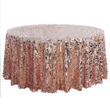 120 inches Big Payette Rose Gold | Blush Sequin Round Tablecloth Premium#whtbkgd