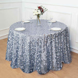 120inch Big Payette Dusty Blue Sequin Round Tablecloth Premium Collection