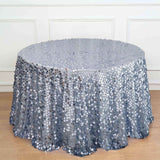 120inch Big Payette Dusty Blue Sequin Round Tablecloth Premium Collection