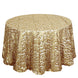 120 inches Big Payette Champagne Sequin Round Tablecloth Premium Collection