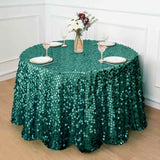 120 inches Big Payette Navy Blue Sequin Round Tablecloth Premium Collection