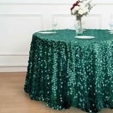 120 inches Big Payette Navy Blue Sequin Round Tablecloth Premium Collection