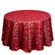 120 inch Big Payette Red Sequin Round Tablecloth Premium Collection