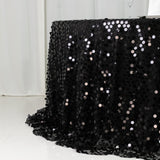Sequin 132inch Round Tablecloth Black - Big Payette Table Cover