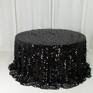 <strong>Black Big Payette Sequin Round Tablecloth</strong>