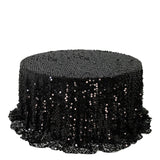 Sequin 132inch Round Tablecloth Black - Big Payette Table Cover