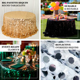 Sequin 132inch Round Tablecloth Black - Big Payette Table Cover
