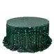 Sequin 132" Round Tablecloth Hunter Emerald Green - Big Payette Table Cover