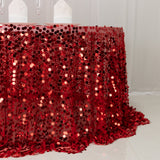 Sequin 132inch Round Tablecloth Red - Big Payette Table Cover