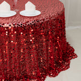 Sequin 132inch Round Tablecloth Red - Big Payette Table Cover