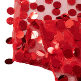 Sequin 132inch Round Tablecloth Red - Big Payette Table Cover