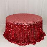 Sequin 132inch Round Tablecloth Red - Big Payette Table Cover