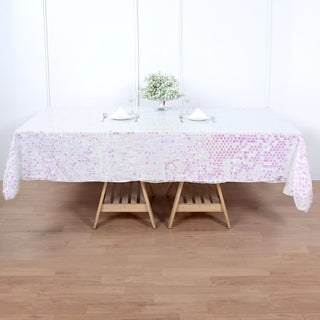 Add a Touch of Elegance with the Iridescent Big Payette Sequin Rectangle Tablecloth