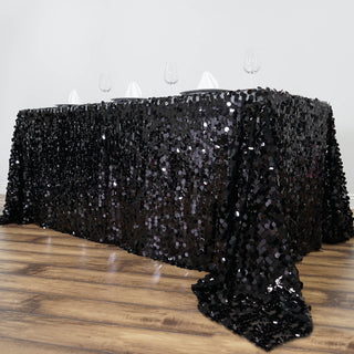 Create Unforgettable Memories with Black Seamless Big Payette Sequin Tablecloth