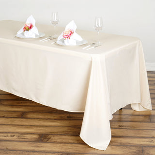 Beige Seamless Polyester Rectangle Tablecloth for Every Occasion