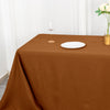 72x120inch Cinnamon Brown Seamless Polyester Rectangle Tablecloth, Reusable Linen Tablecloth
