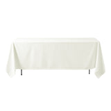 72"x120" Ivory Polyester Rectangle Tablecloth, Reusable Linen Tablecloth